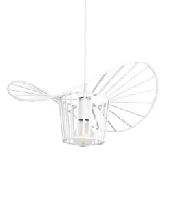 GLOBOSTAR® LUMINOVA 61463 Μοντέρνο Κρεμαστό Φωτιστικό Οροφής με Ντουί 1 x E27 AC 220-240V IP20 - Λευκό - Μ40 x Π40 x Υ20cm