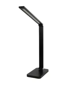 GLOBOSTAR® TEBLA 60481 Μοντέρνο Επιτραπέζιο Φωτιστικό Γραφείου LED 5W 500lm 120° AC 220-240V IP20 Ρυθμιζόμενο Λευκό CCT με Αφή 2700K/4500K/6000K Dimmable - Bridgelux SMD Chip - Μαύρο - Μ11 x Π31 x Υ52cm - 2 Χρόνια Εγγύηση