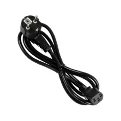 GLOBOSTAR® PLUGA 61498 Καλώδιο Τροφοδοσίας C13 με Πλάγια Πρίζα Schuko 250V 10A max 1.5m - 3*0.75mm2 - Μαύρο - Μ150 x Π3.6 x Υ3.6cm