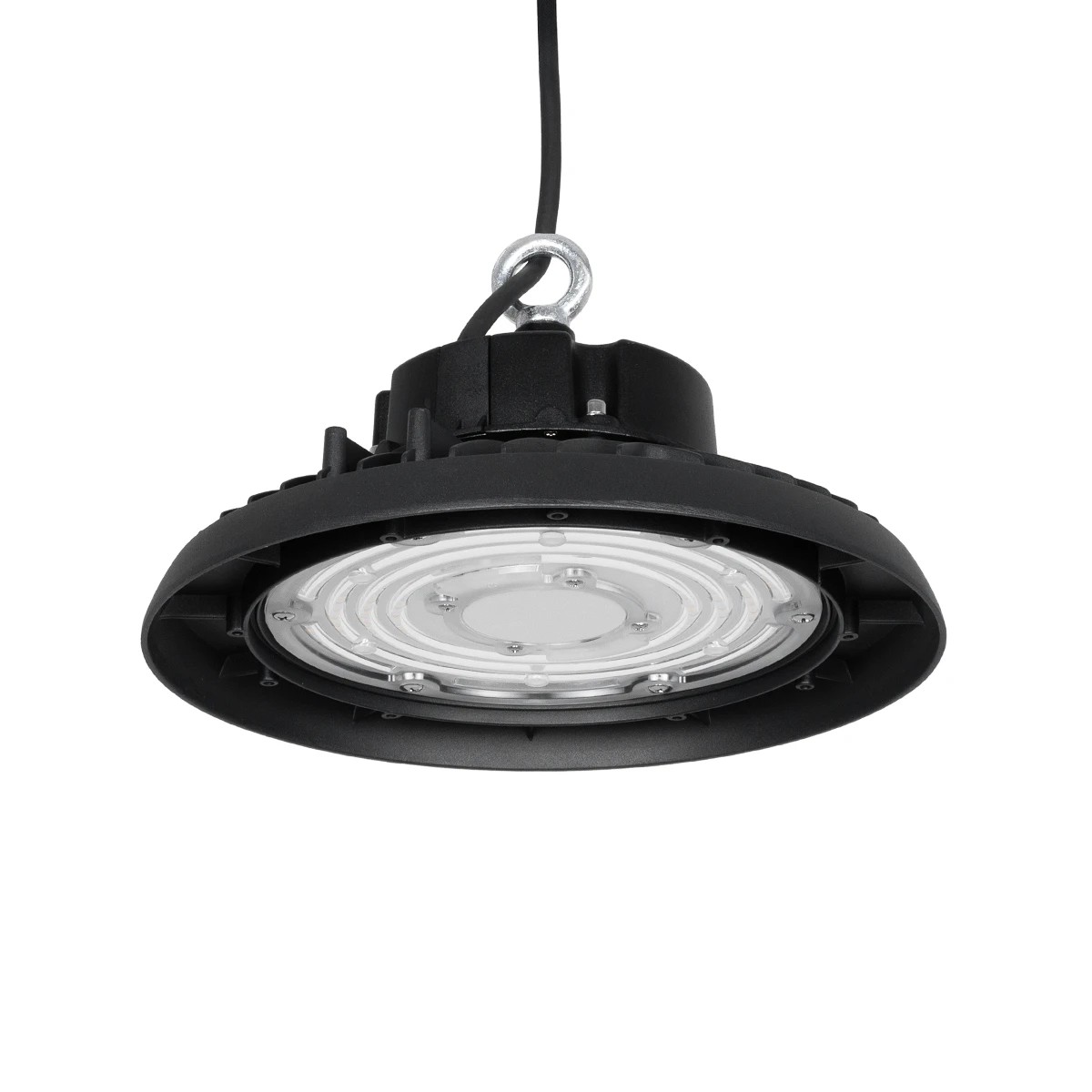 GLOBOSTAR® INDUSTRY 61500 Βιομηχανικό Φωτιστικό Καμπάνα High Bay UFO LED 100W 15000lm SDCM<5 90° AC 85-265V Αδιάβροχο IP65 IK08 Φυσικό Λευκό 5000K - 175 x Sanan Opto SMD Chip & TÜV SÜD Driver - Μαύρο Χυτό Αλουμίνιο - Μ26.5 x Π26.5 x Υ15cm - 5 Χρόνια Εγγύηση - Image 4