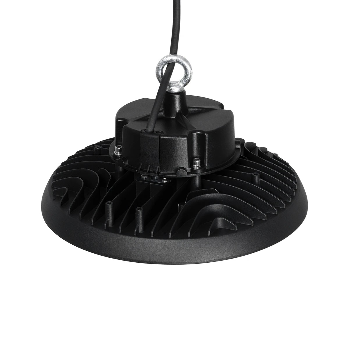 GLOBOSTAR® INDUSTRY 61500 Βιομηχανικό Φωτιστικό Καμπάνα High Bay UFO LED 100W 15000lm SDCM<5 90° AC 85-265V Αδιάβροχο IP65 IK08 Φυσικό Λευκό 5000K - 175 x Sanan Opto SMD Chip & TÜV SÜD Driver - Μαύρο Χυτό Αλουμίνιο - Μ26.5 x Π26.5 x Υ15cm - 5 Χρόνια Εγγύηση - Image 5