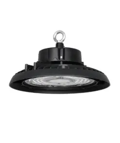 GLOBOSTAR® INDUSTRY 61501 Βιομηχανικό Φωτιστικό Καμπάνα High Bay UFO LED 150W 22500lm 90° AC 220-240V Αδιάβροχο IP65 Φυσικό Λευκό 5000K - Sanan Opto SMD Chip & TÜV SÜD Driver - Μαύρο Ματ - Μ26.5 x Π26.5 x Υ15cm - 5 Χρόνια Εγγύηση
