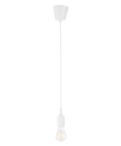 GLOBOSTAR® CABLITO 61550 Μοντέρνο Κρεμαστό Φωτιστικό Οροφής με Ντουί 1 x E27 AC 220-240V IP20 - Λευκό - Μ4 x Π4 x Υ110cm