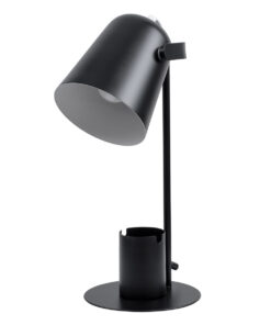 GLOBOSTAR® PENCASE 61563 Μοντέρνο Επιτραπέζιο Φωτιστικό Πορτατίφ με Ντουί 1 x E27 AC 220-240V IP20 - Μαύρο - Μ12 x Π15 x Υ38cm