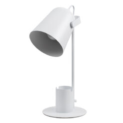 GLOBOSTAR® PENCASE 61564 Μοντέρνο Επιτραπέζιο Φωτιστικό Πορτατίφ με Ντουί 1 x E27 AC 220-240V IP20 - Λευκό - Μ12 x Π15 x Υ38cm