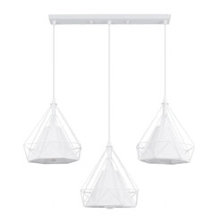 GLOBOSTAR® EIFFEL 61570 Vintage Κρεμαστό Φωτιστικό Οροφής με Ντουί 3 x E27 AC 220-240V IP20 - Λευκό - Μ68 x Π25 x Υ130cm