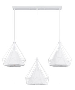 GLOBOSTAR® EIFFEL 61570 Vintage Κρεμαστό Φωτιστικό Οροφής με Ντουί 3 x E27 AC 220-240V IP20 - Λευκό - Μ68 x Π25 x Υ130cm