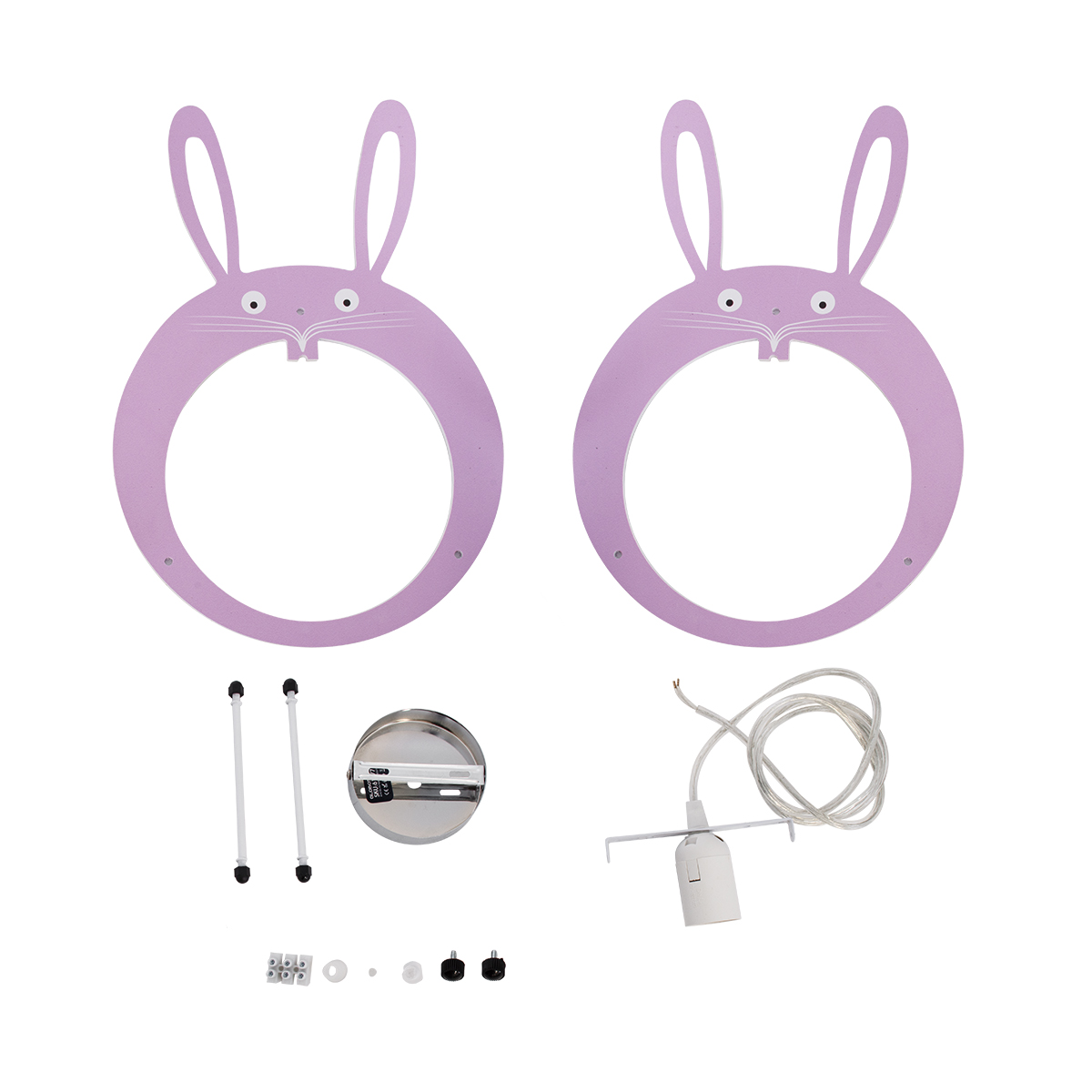 GLOBOSTAR® BUNNY 61577 Παιδικό Κρεμαστό Φωτιστικό Οροφής με Ντουί 1 x E27 AC 220-240V IP20 - Ροζ & Λευκό - Μ27.2 x Π15.5 x Υ40cm - Image 12