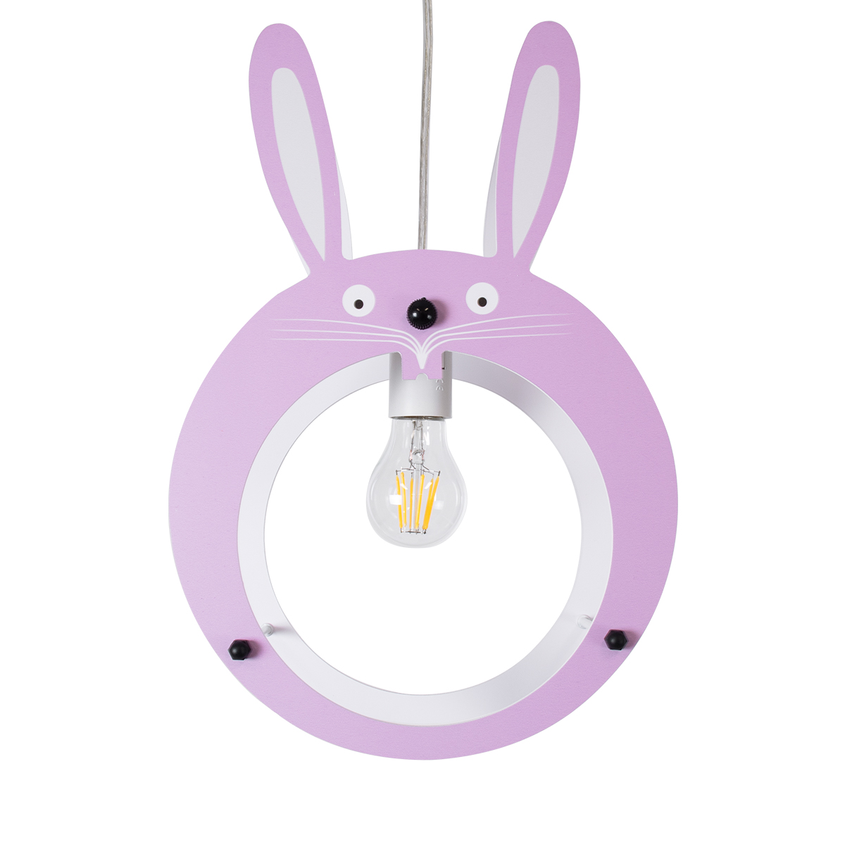 GLOBOSTAR® BUNNY 61577 Παιδικό Κρεμαστό Φωτιστικό Οροφής με Ντουί 1 x E27 AC 220-240V IP20 - Ροζ & Λευκό - Μ27.2 x Π15.5 x Υ40cm - Image 5