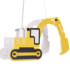 GLOBOSTAR® EXCAVATOR 61579 Παιδικό Κρεμαστό Φωτιστικό Οροφής με Ντουί 1 x E27 AC 220-240V IP20 - Κίτρινο & Μαύρο - Μ45 x Π15.5 x Υ27cm