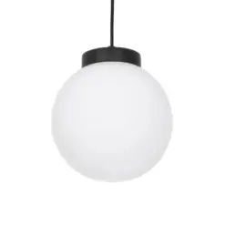 GLOBOSTAR® AGROS 61591 Μοντέρνο Κρεμαστό Φωτιστικό Οροφής με Ντουί 1 x E27 AC 220-240V IP65 - Λευκό & Μάυρο - Μ20 x Π20 x Υ22cm