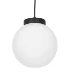 GLOBOSTAR® AGROS 61591 Μοντέρνο Κρεμαστό Φωτιστικό Οροφής με Ντουί 1 x E27 AC 220-240V IP65 - Λευκό & Μάυρο - Μ20 x Π20 x Υ22cm
