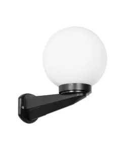 GLOBOSTAR® AGROS 61592 Μοντέρνο Φωτιστικό Τοίχου - Απλίκα με Ντουί 1 x E27 AC 220-240V Αδιάβροχο IP65 - Λευκό & Μάυρο - Μ20 x Π20 x Υ30cm