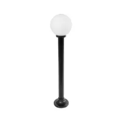 GLOBOSTAR® AGROS 61596 Φωτιστικό Κολωνάκι Κήπου με Ντουί 1 x E27 AC 220-240V Αδιάβροχο IP65 - Λευκό & Μάυρο - Μ20 x Π20 x Υ100cm