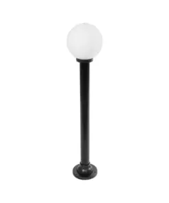 GLOBOSTAR® AGROS 61596 Φωτιστικό Κολωνάκι Κήπου με Ντουί 1 x E27 AC 220-240V Αδιάβροχο IP65 - Λευκό & Μάυρο - Μ20 x Π20 x Υ100cm