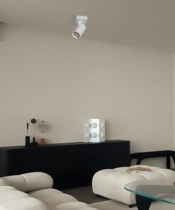 kelvo® SPOTA KLV-101-0135 Κινούμενο Φωτιστικό Σποτ Οροφής για Λάμπα MR16 με Ντουί GU10 AC 220-240V IP20 – Λευκό Ματ – Μ7 x Π6 x Υ14cm