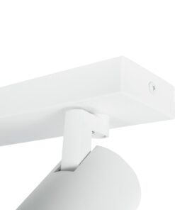 kelvo® SPOTA KLV-101-0137 Κινούμενο Φωτιστικό Σποτ Οροφής για 2 Λάμπες MR16 με Ντουί GU10 AC 220-240V IP20 – Λευκό Ματ – Μ30 x Π6 x Υ14.5cm