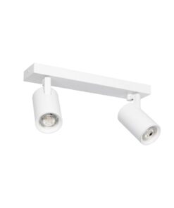 kelvo® SPOTA KLV-101-0137 Κινούμενο Φωτιστικό Σποτ Οροφής για 2 Λάμπες MR16 με Ντουί GU10 AC 220-240V IP20 – Λευκό Ματ – Μ30 x Π6 x Υ14.5cm