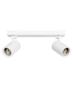 kelvo® SPOTA KLV-101-0137 Κινούμενο Φωτιστικό Σποτ Οροφής για 2 Λάμπες MR16 με Ντουί GU10 AC 220-240V IP20 – Λευκό Ματ – Μ30 x Π6 x Υ14.5cm