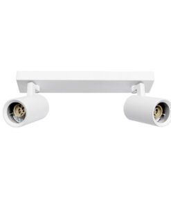 kelvo® SPOTA KLV-101-0137 Κινούμενο Φωτιστικό Σποτ Οροφής για 2 Λάμπες MR16 με Ντουί GU10 AC 220-240V IP20 – Λευκό Ματ – Μ30 x Π6 x Υ14.5cm