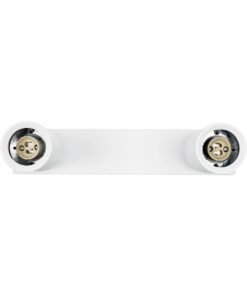 kelvo® SPOTA KLV-101-0137 Κινούμενο Φωτιστικό Σποτ Οροφής για 2 Λάμπες MR16 με Ντουί GU10 AC 220-240V IP20 – Λευκό Ματ – Μ30 x Π6 x Υ14.5cm