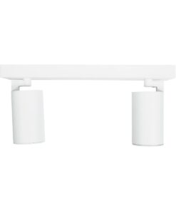kelvo® SPOTA KLV-101-0137 Κινούμενο Φωτιστικό Σποτ Οροφής για 2 Λάμπες MR16 με Ντουί GU10 AC 220-240V IP20 – Λευκό Ματ – Μ30 x Π6 x Υ14.5cm