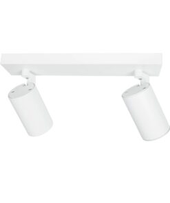 kelvo® SPOTA KLV-101-0137 Κινούμενο Φωτιστικό Σποτ Οροφής για 2 Λάμπες MR16 με Ντουί GU10 AC 220-240V IP20 – Λευκό Ματ – Μ30 x Π6 x Υ14.5cm