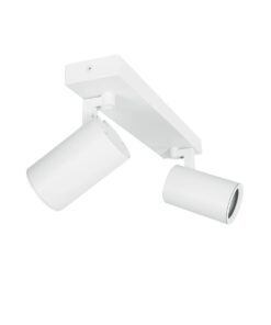 kelvo® SPOTA KLV-101-0137 Κινούμενο Φωτιστικό Σποτ Οροφής για 2 Λάμπες MR16 με Ντουί GU10 AC 220-240V IP20 – Λευκό Ματ – Μ30 x Π6 x Υ14.5cm