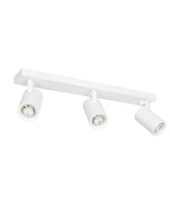 kelvo® SPOTA KLV-101-0139 Κινούμενο Φωτιστικό Σποτ Οροφής για 3 Λάμπες MR16 με Ντουί GU10 AC 220-240V IP20 – Λευκό Ματ – Μ48 x Π6.2 x Υ14cm