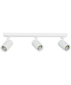 kelvo® SPOTA KLV-101-0139 Κινούμενο Φωτιστικό Σποτ Οροφής για 3 Λάμπες MR16 με Ντουί GU10 AC 220-240V IP20 – Λευκό Ματ – Μ48 x Π6.2 x Υ14cm