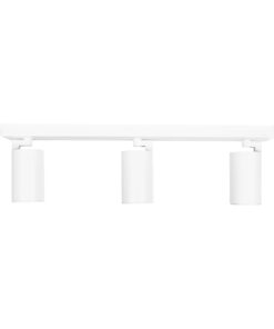 kelvo® SPOTA KLV-101-0139 Κινούμενο Φωτιστικό Σποτ Οροφής για 3 Λάμπες MR16 με Ντουί GU10 AC 220-240V IP20 – Λευκό Ματ – Μ48 x Π6.2 x Υ14cm