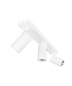 kelvo® SPOTA KLV-101-0139 Κινούμενο Φωτιστικό Σποτ Οροφής για 3 Λάμπες MR16 με Ντουί GU10 AC 220-240V IP20 – Λευκό Ματ – Μ48 x Π6.2 x Υ14cm