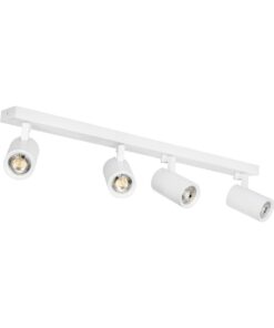 kelvo® SPOTA KLV-101-0141 Κινούμενο Φωτιστικό Σποτ Οροφής για 4 Λάμπες MR16 με Ντουί GU10 AC 220-240V IP20 – Λευκό Ματ – Μ64 x Π6 x Υ14cm