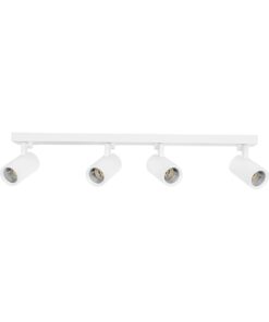 kelvo® SPOTA KLV-101-0141 Κινούμενο Φωτιστικό Σποτ Οροφής για 4 Λάμπες MR16 με Ντουί GU10 AC 220-240V IP20 – Λευκό Ματ – Μ64 x Π6 x Υ14cm