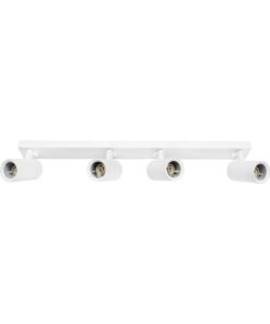 kelvo® SPOTA KLV-101-0141 Κινούμενο Φωτιστικό Σποτ Οροφής για 4 Λάμπες MR16 με Ντουί GU10 AC 220-240V IP20 – Λευκό Ματ – Μ64 x Π6 x Υ14cm