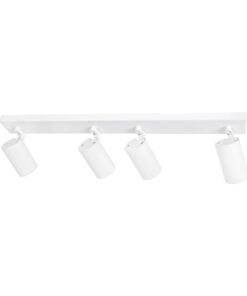 kelvo® SPOTA KLV-101-0141 Κινούμενο Φωτιστικό Σποτ Οροφής για 4 Λάμπες MR16 με Ντουί GU10 AC 220-240V IP20 – Λευκό Ματ – Μ64 x Π6 x Υ14cm