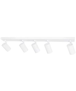 kelvo® SPOTA KLV-101-0143 Κινούμενο Φωτιστικό Σποτ Οροφής για 5 Λάμπες MR16 με Ντουί GU10 AC 220-240V IP20 – Λευκό Ματ – Μ79.5 x Π6.3 x Υ14cm