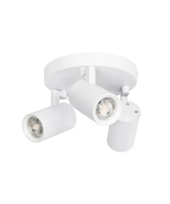 kelvo® SPOTA KLV-101-0145 Κινούμενο Φωτιστικό Σποτ Οροφής για 3 Λάμπες MR16 με Ντουί GU10 AC 220-240V IP20 – Λευκό Ματ – Μ19 x Π19 x Υ14cm