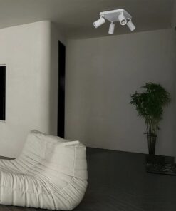 kelvo® SPOTA KLV-101-0147 Κινούμενο Φωτιστικό Σποτ Οροφής για 4 Λάμπες MR16 με Ντουί GU10 AC 220-240V IP20 – Λευκό Ματ – Μ26 x Π26 x Υ14cm