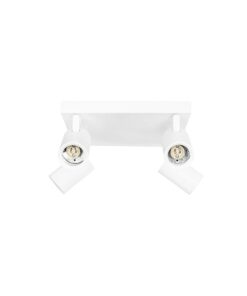kelvo® SPOTA KLV-101-0147 Κινούμενο Φωτιστικό Σποτ Οροφής για 4 Λάμπες MR16 με Ντουί GU10 AC 220-240V IP20 – Λευκό Ματ – Μ26 x Π26 x Υ14cm