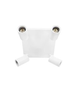 kelvo® SPOTA KLV-101-0147 Κινούμενο Φωτιστικό Σποτ Οροφής για 4 Λάμπες MR16 με Ντουί GU10 AC 220-240V IP20 – Λευκό Ματ – Μ26 x Π26 x Υ14cm