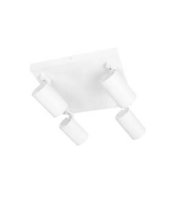 kelvo® SPOTA KLV-101-0147 Κινούμενο Φωτιστικό Σποτ Οροφής για 4 Λάμπες MR16 με Ντουί GU10 AC 220-240V IP20 – Λευκό Ματ – Μ26 x Π26 x Υ14cm