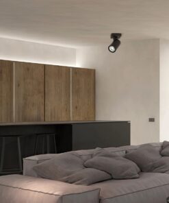 kelvo® SPOTA KLV-101-0134 Κινούμενο Φωτιστικό Σποτ Οροφής για Λάμπα MR16 με Ντουί GU10 AC 220-240V IP20 – Μαύρο Ματ – Μ7 x Π6 x Υ14cm