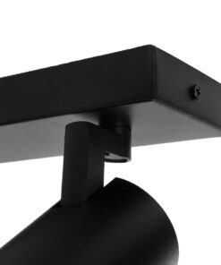 kelvo® SPOTA KLV-101-0136 Κινούμενο Φωτιστικό Σποτ Οροφής για 2 Λάμπες MR16 με Ντουί GU10 AC 220-240V IP20 – Μαύρο Ματ – Μ30 x Π6 x Υ14.5cm