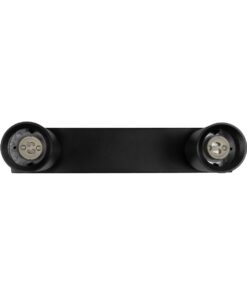 kelvo® SPOTA KLV-101-0136 Κινούμενο Φωτιστικό Σποτ Οροφής για 2 Λάμπες MR16 με Ντουί GU10 AC 220-240V IP20 – Μαύρο Ματ – Μ30 x Π6 x Υ14.5cm