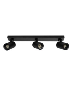 kelvo® SPOTA KLV-101-0138 Κινούμενο Φωτιστικό Σποτ Οροφής για 3 Λάμπες MR16 με Ντουί GU10 AC 220-240V IP20 – Μαύρο Ματ – Μ48 x Π6.2 x Υ14cm