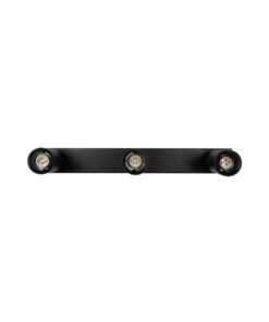 kelvo® SPOTA KLV-101-0138 Κινούμενο Φωτιστικό Σποτ Οροφής για 3 Λάμπες MR16 με Ντουί GU10 AC 220-240V IP20 – Μαύρο Ματ – Μ48 x Π6.2 x Υ14cm