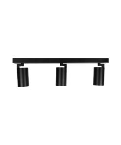 kelvo® SPOTA KLV-101-0138 Κινούμενο Φωτιστικό Σποτ Οροφής για 3 Λάμπες MR16 με Ντουί GU10 AC 220-240V IP20 – Μαύρο Ματ – Μ48 x Π6.2 x Υ14cm