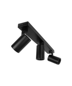 kelvo® SPOTA KLV-101-0138 Κινούμενο Φωτιστικό Σποτ Οροφής για 3 Λάμπες MR16 με Ντουί GU10 AC 220-240V IP20 – Μαύρο Ματ – Μ48 x Π6.2 x Υ14cm