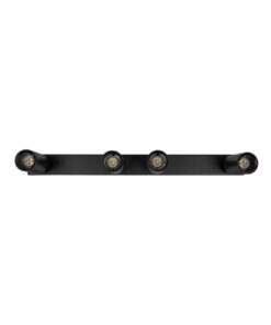 kelvo® SPOTA KLV-101-0140 Κινούμενο Φωτιστικό Σποτ Οροφής για 4 Λάμπες MR16 με Ντουί GU10 AC 220-240V IP20 – Μαύρο Ματ – Μ64 x Π6 x Υ14cm